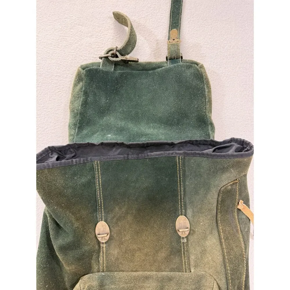 American Eagle Outfitters AEO Suede Green Rucksack Backpack Vintage Rugged